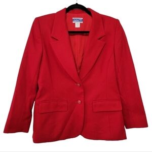 Pendleton Women's Vintage Red 100% Wool Blazer Size 8,‎ Old Money Unique Buttons